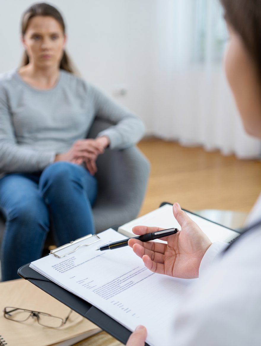 Врач беседует с пациенткой